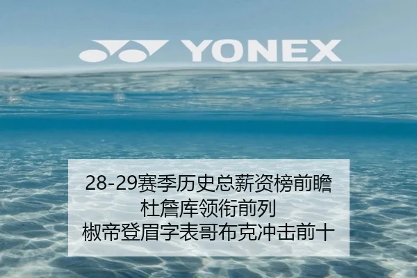 28-29赛季历史总薪资榜前瞻 杜詹库领衔前列 椒帝登眉字表哥布克冲击前十